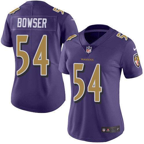 Nike Ravens #54 Tyus Bowser Purple Women's Stitched NFL Limited Rush Jersey - Click Image to Close